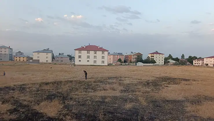 Ağrı'da kuru ot yangını paniğe neden oldu