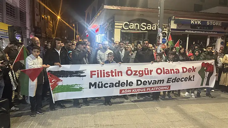 Ağrı'da Sumud Filosuna destek sesleri sokaklara taştı