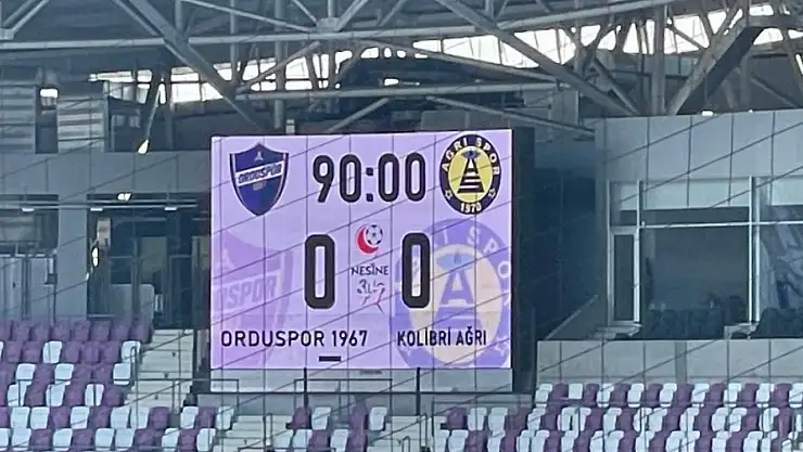 Ağrıspor - Orduspor maçında kritik penaltı gol olmadı maç golsüz tamamlandı!