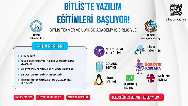 Bitlis'te Bir İlk: Uygulamalı Yazılım ve Teknoloji Eğitimi Başlıyor