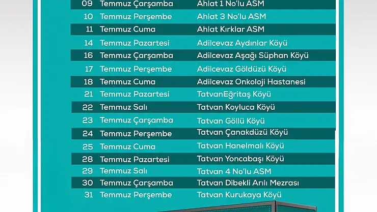 Bitlis'te Temmuz Ayı Boyunca Ücretsiz Mobil Kanser Taraması