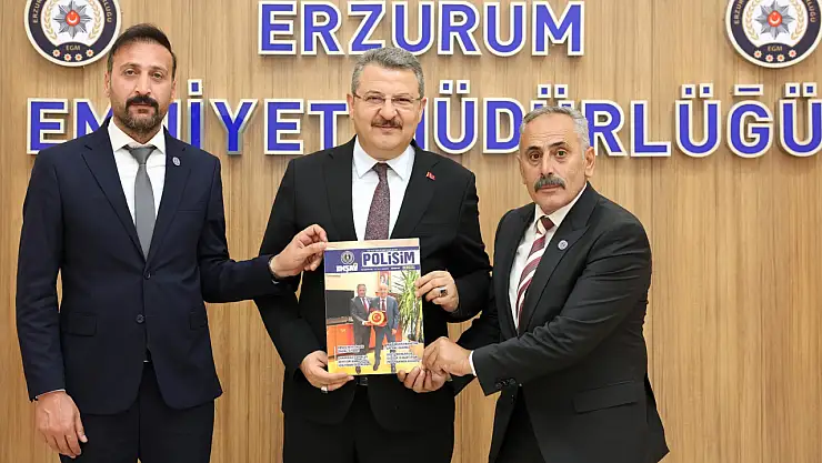 EMŞAV Erzurum Şube Başkanı ve Şehit Polisin Babasından Emniyet Müdürü'ne Ziyaret
