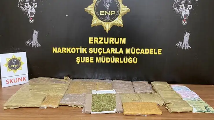 Erzurum'da 9 kilogram sentetik uyuşturucu ele geçirildi