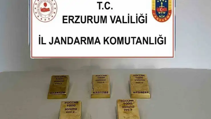 Erzurum'da kaçak altın operasyonu: 5 kilogram külçe ele geçirildi