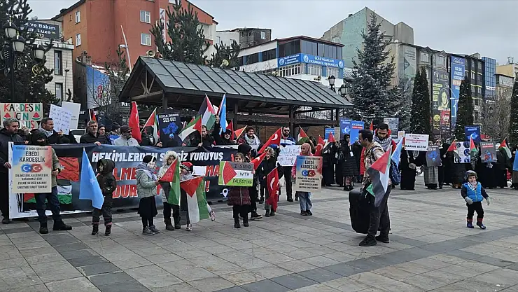 Erzurum'da sağlık çalışanlarından Gazze için sessiz yürüyüş