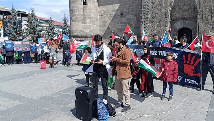 Erzurum'da sağlık çalışanlarından Gazze için sessiz yürüyüş