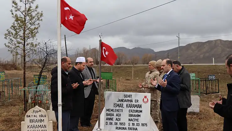 Erzurum'da Şehit Piyade Er İsmail Karaman mezarı başında anıldı