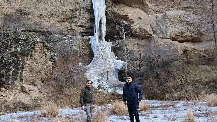 Erzurum'da şelaleler buz tuttu