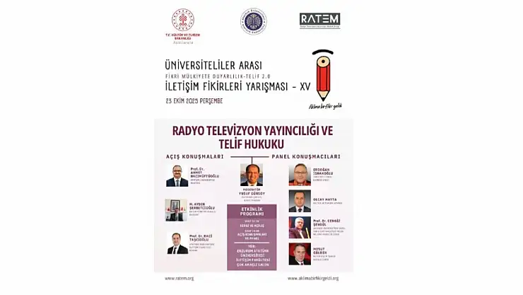 Erzurum'da üniversiteler arası telif bilinci yarışı başlıyor, ödüller dağıtılacak!