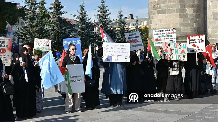 Erzurum'daki Sağlık Çalışanlarından Gazze İçin 87 Haftadır Süregelen Destek Yürüyüşü