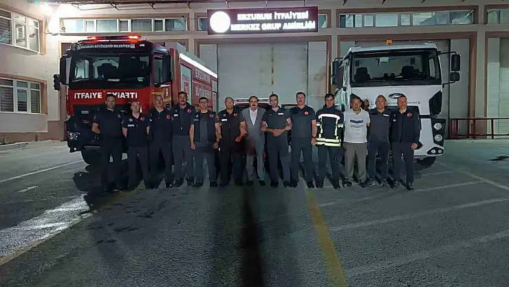 Erzurum'dan Hatay'a yangın söndürme desteği: 3 araç, 10 personel gönderildi