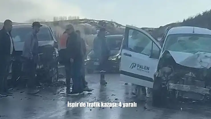 Erzurum İspir'de Kafa Kafaya Çarpışma: 4 Kişi Yaralandı