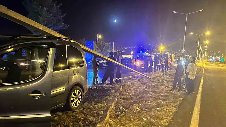 Gevaş'ta kamyonet aydınlatma direğine çarptı: 3 yaralı, trafik kesildi