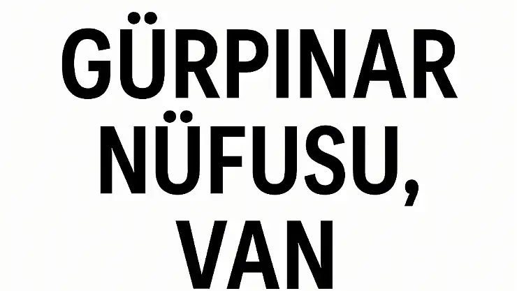 Gürpınar İlçesi Nüfusu Van  ve Mahalle Bazlı Demografik Yapı