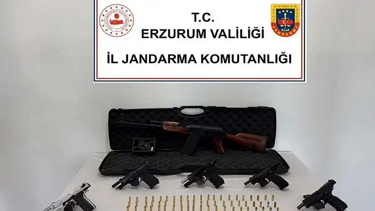 Horasan'daki düğünde havaya ateş açan 6 kişi yakalandı, silahlar ele geçirildi