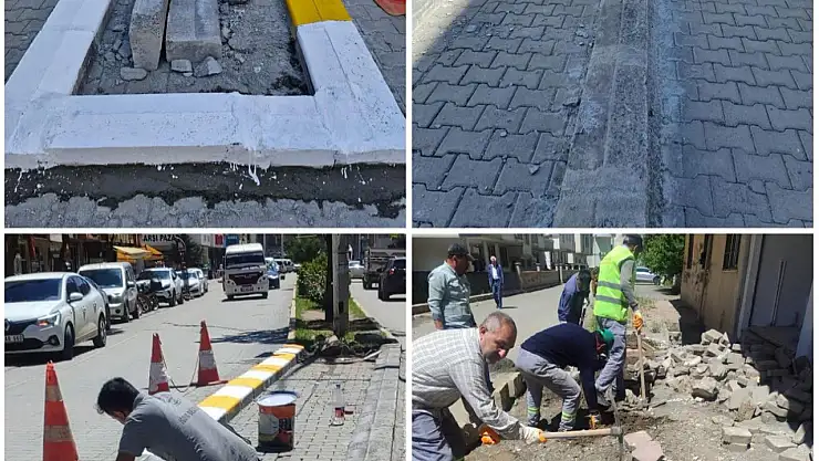 Iğdır Belediyesi'nden Şehir Genelinde Kaldırım ve Refüj Çalışmaları