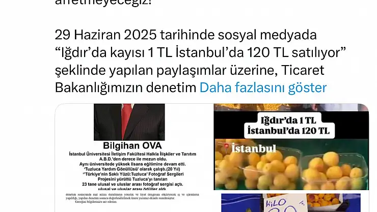 Iğdır kayısısı 1 TL değil, CHP adayı halkı yanıltmaktan 1.4 milyon TL ceza aldı!