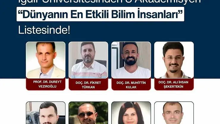 Iğdır Üniversitesi'nden 8 akademisyen, dünyanın en etkili bilim insanları listesine girdi
