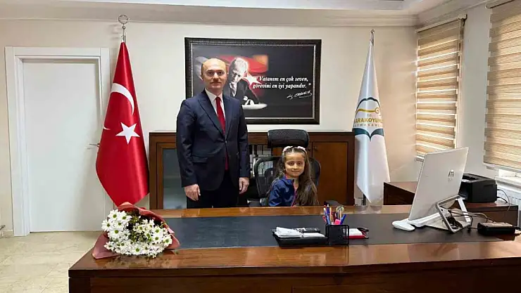 Karakoyunlu Kaymakamı, 23 Nisan'da koltuğunu minik Nursima'ya devretti!