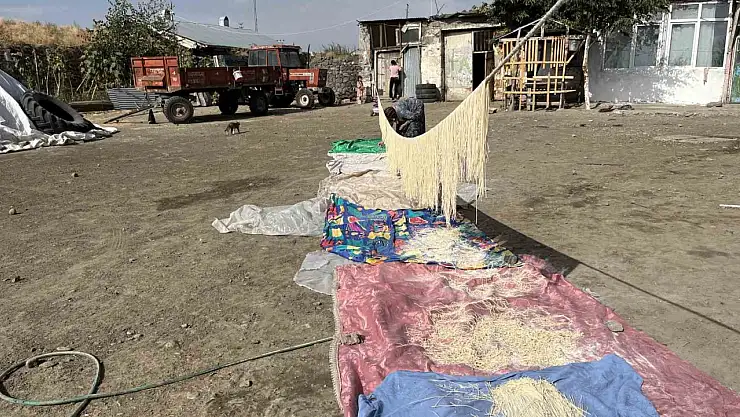 Kars'ta Kadınlar Erişte Keserek Geleneksel Dayanışmayı Güçlendiriyor