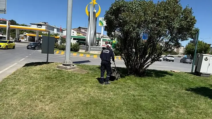 Muş Belediyesi'nden Yeşil Dokuya Özen: Orta Refüjlerde Yoğun Mesai
