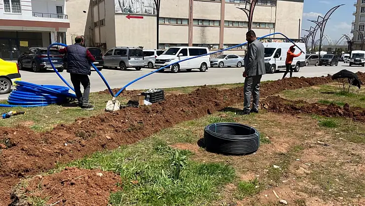 Muş Belediyesi Refüjlerde Yeşillendirme Çalışmalarına Hız Verdi