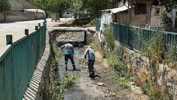 Muş Belediyesi, Soğurman Deresi'nde çevre temizliği için çalışıyorlar