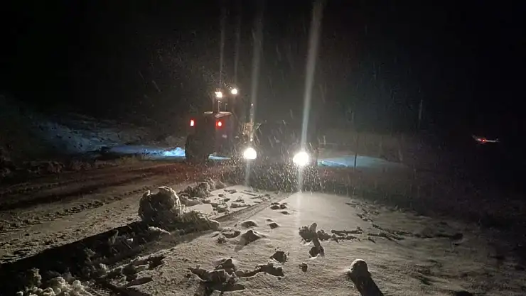 Muş'ta kar yağışı. Mahsur kalan 5 araçtaki 13 kişi kurtarıldı