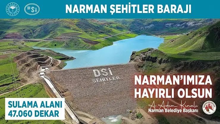 Narman'da Şehitler Barajı'nda Büyük İlerleme: Yatırımın %75'i Tamamlandı