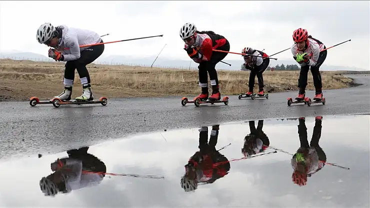 TOHM sporcuları, olimpiyatlar için tekerlekli kayakta zorlu antrenmanlarla hazırlanıyor