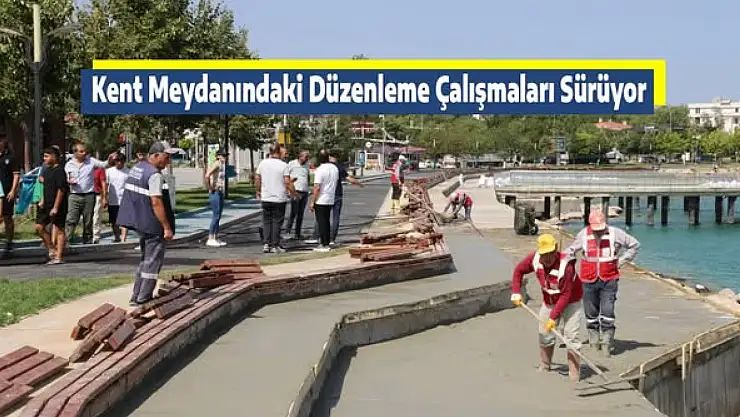 Van Edremit Belediyesi Kent Meydanı'nda Onarım Çalışmalarına Devam Ediyor