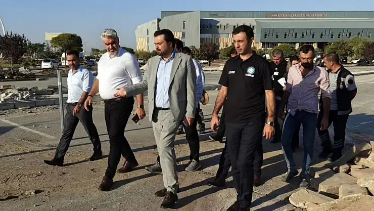 Van Eğitim ve Araştırma Hastanesinde Dış Cephe ve Çevre Düzenlemesi İnşaatı Yerinde İncelendi