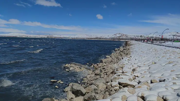 Van Gölü'ne karla gelen can suyu