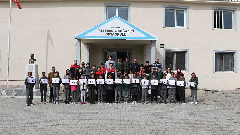 Ağrı'da Dünya Gıda Günü köy okulunda kutlandı