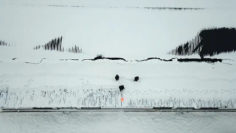 Ağrı'da kar manzarası havadan görüntülendi