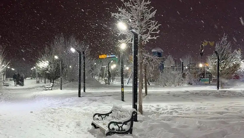 Ağrı'da kış sessizliği: Sokaklar ve parklar boş kaldı