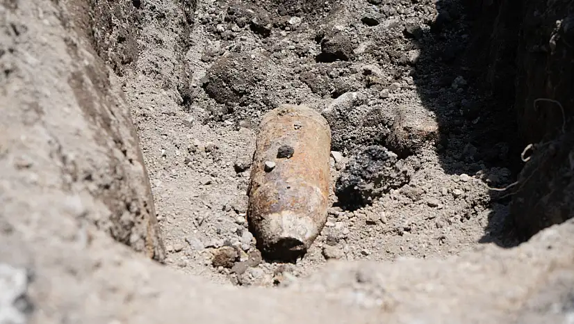 Erzurum'da kanalizasyon kazısında mühimmat bulundu