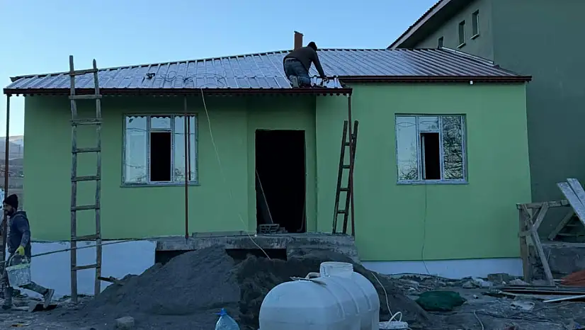Gürbulak Köyü'nde camii lojmanı çalışmaları tamamlandı