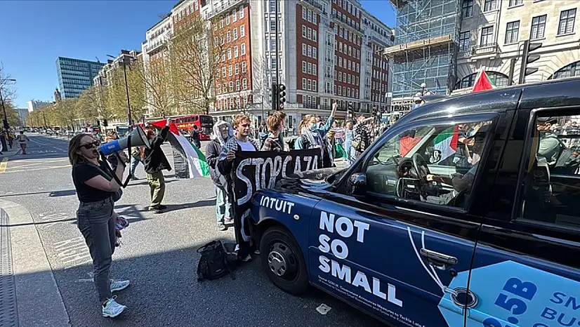 Londra'nın kalbinde Gazze'ye destek eylemi