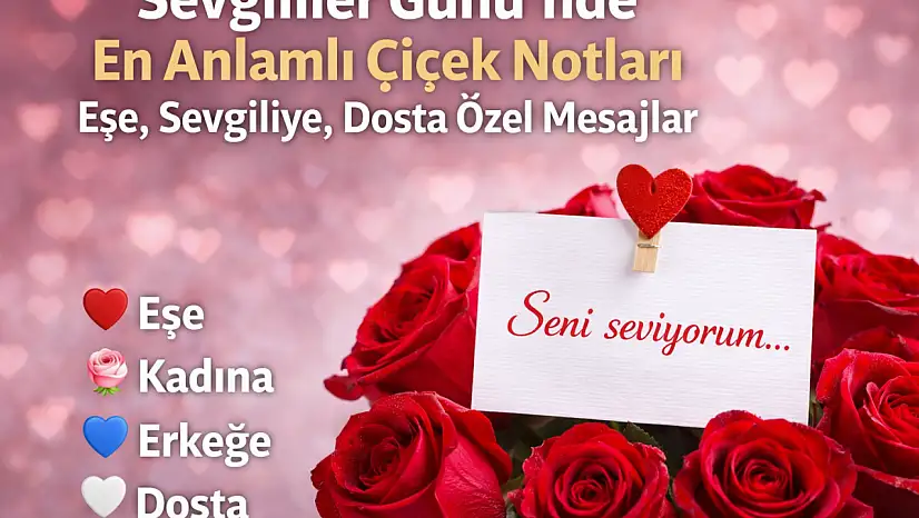 Sevgililer günü için çiçek notu, en iyi notlar şarkılar eşe dosta erkeğe kadına!