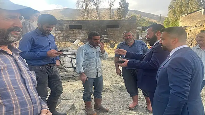 Yeniden Refah Partisi Üyesi Çat, Kırmızıtaş'taki yangında zarar görenleri ziyaret etti, eksiklikleri not aldı