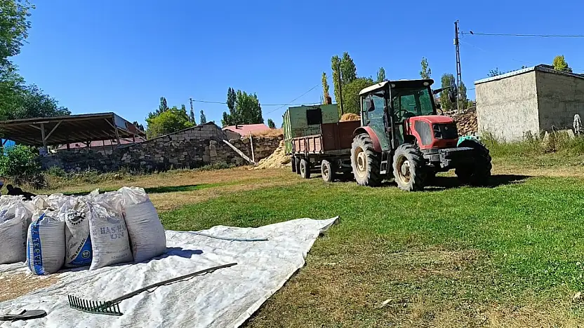 Ağrı'da çiftçinin gelecek yıl umudu torbalarda saklanıyor