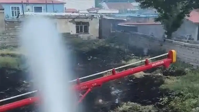 Ağrı'da evin bahçesinde çıkan ot yangını paniğe neden oldu