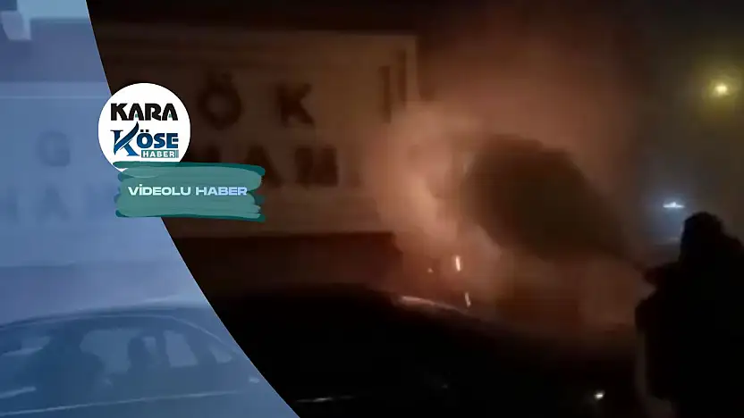 Ağrı'da gök hamamı dış cephesinde yangın paniği