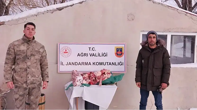 Ağrı'da jandarma kaçak etlere el koydu
