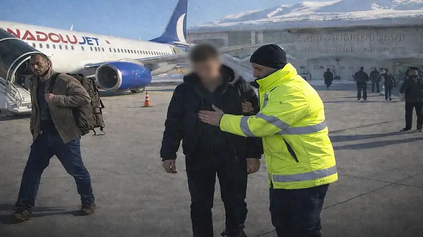 Ağrı'da kalkış hazırlığı yapan uçakta gergin anlar