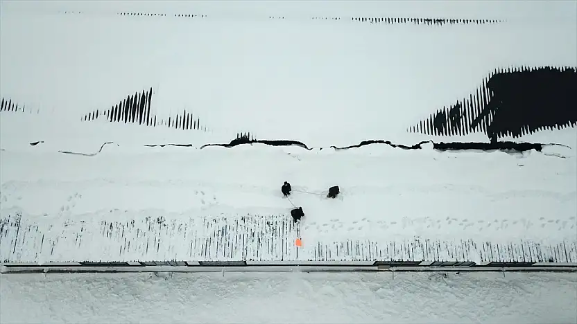 Ağrı'da kar manzarası havadan görüntülendi