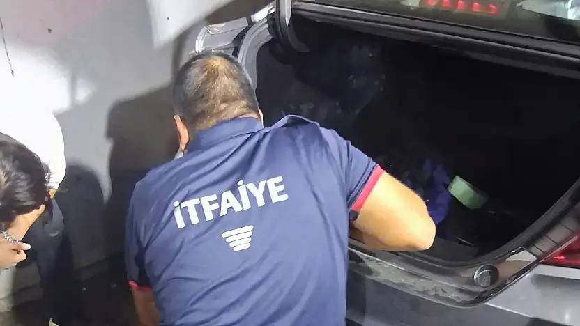Ağrı'da otomobilin motoruna sıkışan kedi için seferber oldular!