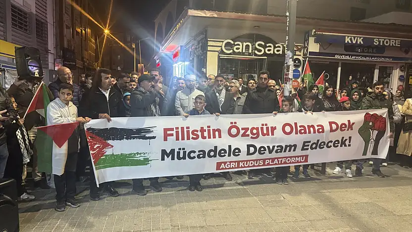 Ağrı'da Sumud Filosuna destek sesleri sokaklara taştı