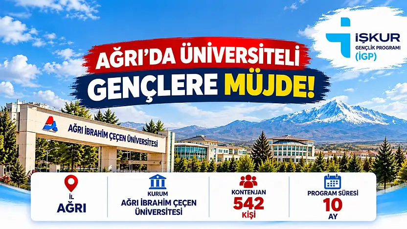 Ağrı'da üniversiteli gençlere müjde: İŞKUR'dan 542 kişilik kontenjan!